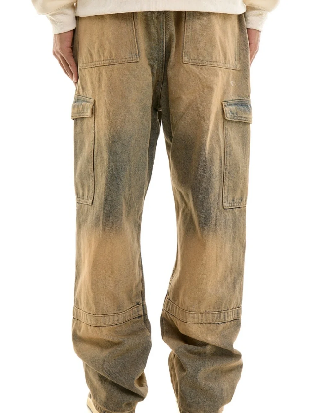 KDNK Men's ADV Baggy Cargo Jean Size 28 Tinted Blue